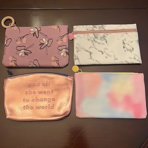 Set of 4 Ipsy makeup bags